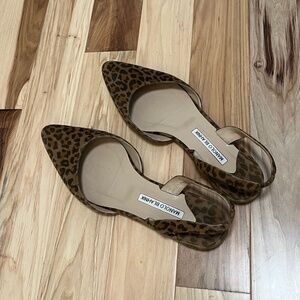 Manolo Blahnik Leopard Slingback Flats Size 40